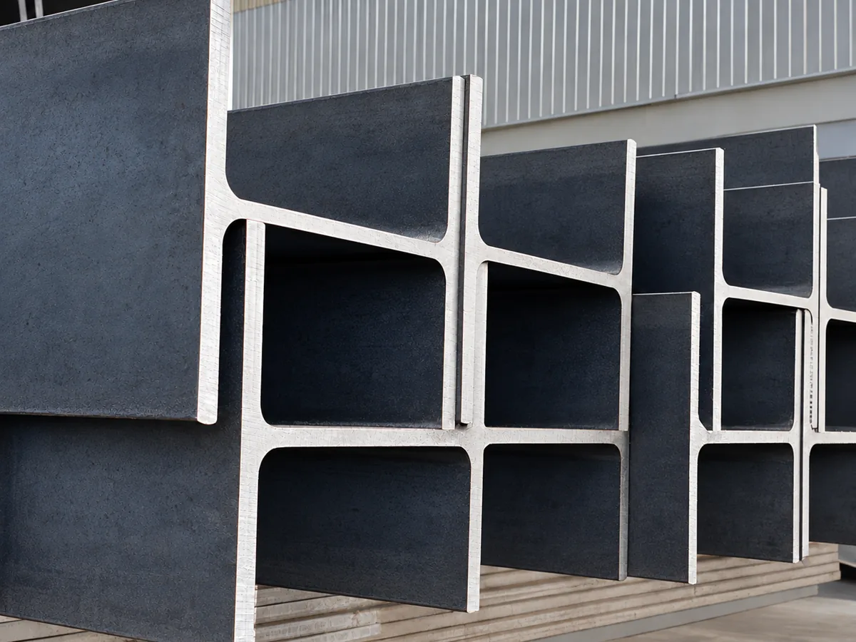 Wide-flange and standard beams in various sizes